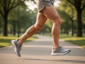 Sportowiec chwyta sztangę do martwego ciągu, wyeksponowane mięśnie nóg, pleców i ramion podkreślają pracę całego ciała.